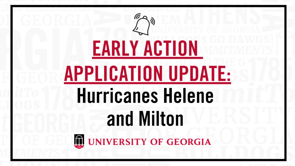 Image announcing the Early Action Application Update regarding Hurricanes Helene and Milton