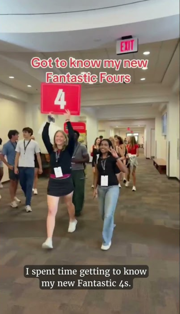 group of students walking down the hall